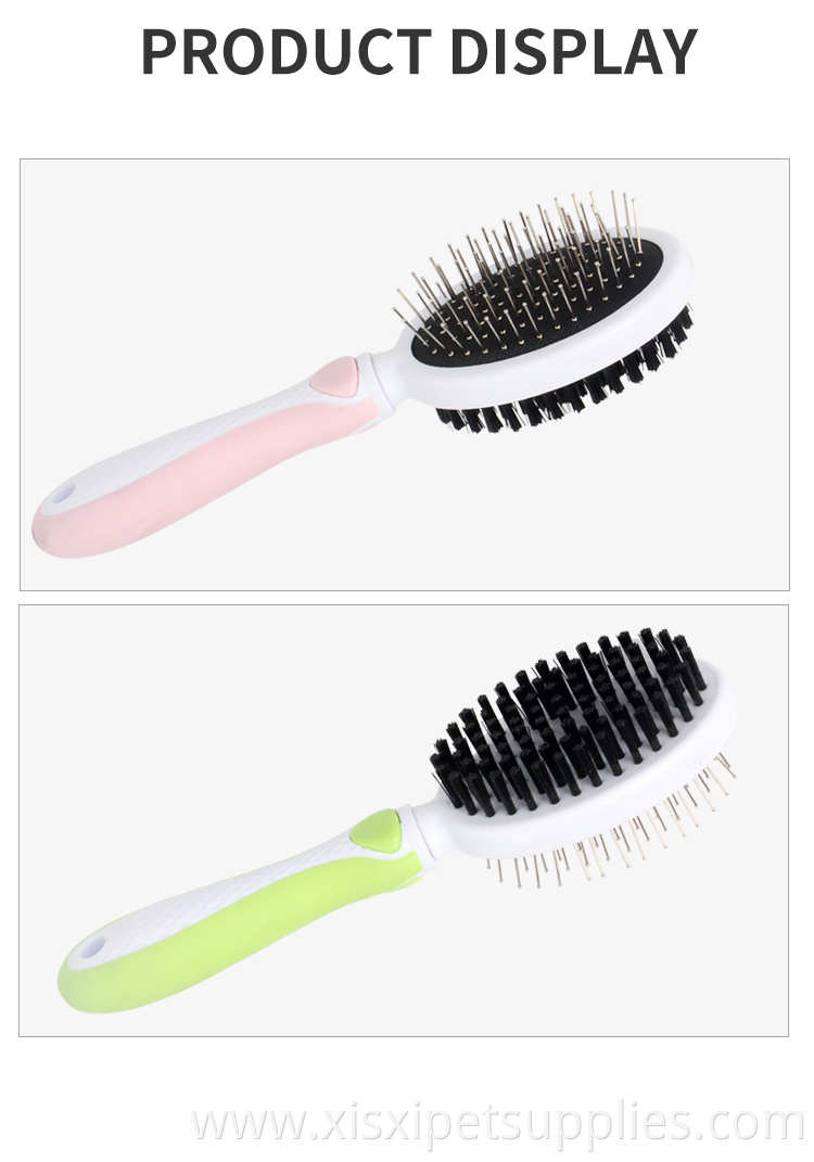 Factory Wholesale 2 In 1 Double Sided Cat Massage Comb Pet Dog Needle Grooming Comb